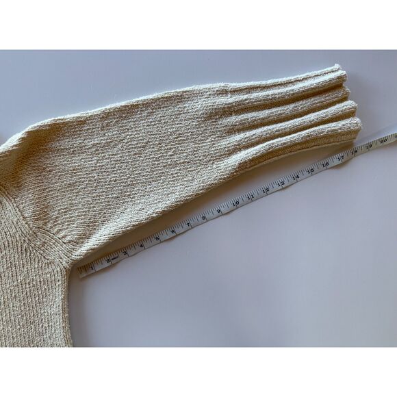 NWOT J.Crew Women's Marina Sweater in Textured Cotton Blend in Warm Sesame Sz L - Picture 13 of 13